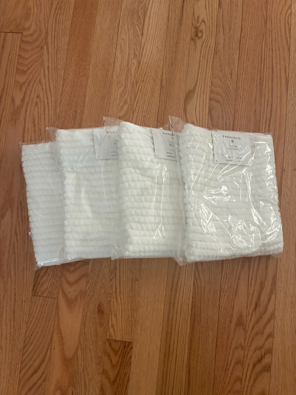 Parachute Terry Dot Hand Towels White •Pack of 4•